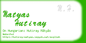 matyas hutiray business card